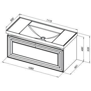Тумба под раковину Aquanet Агата 345484 110 см белый сатин